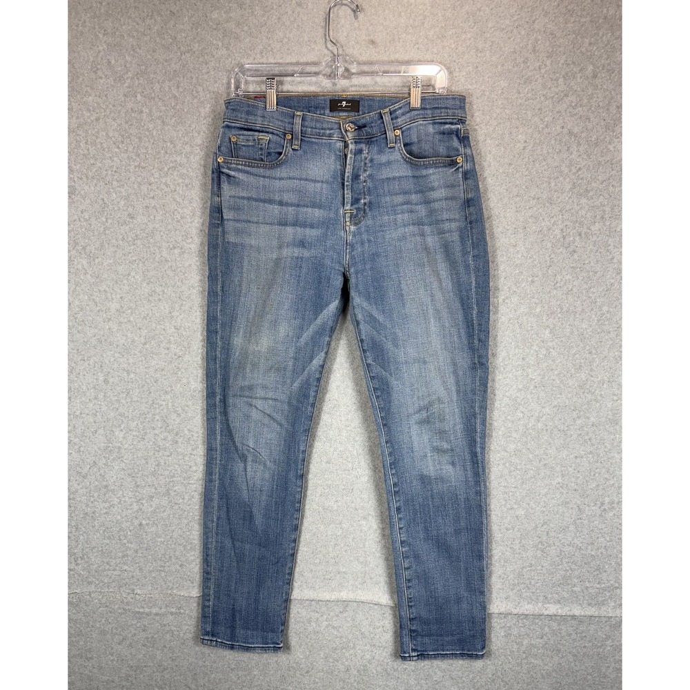 7 For All Mankind Jeans Womens 27 Josefina‎ Boyfriend Stretch Distressed Denim